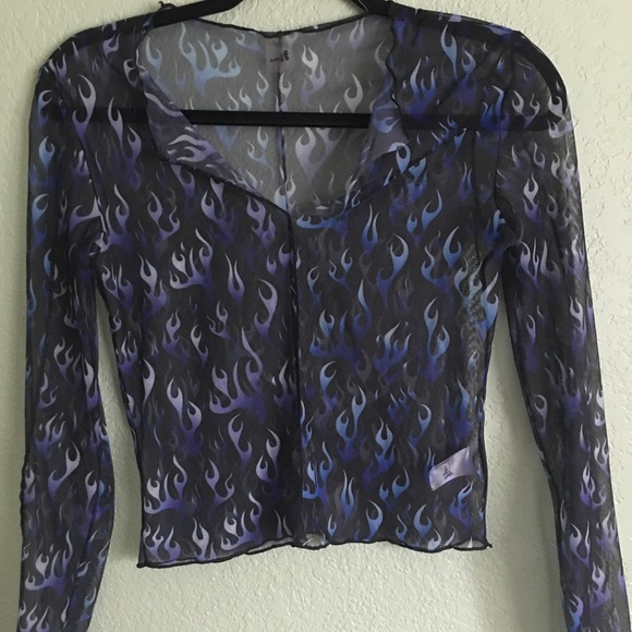 unif purple flame hoodie